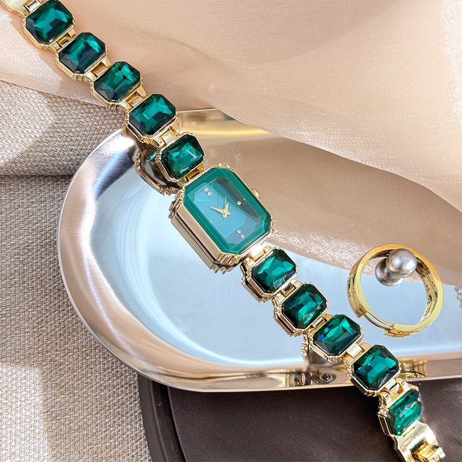 AliExpress Women's Rectangular Rhinestone Chain Watch, view 2