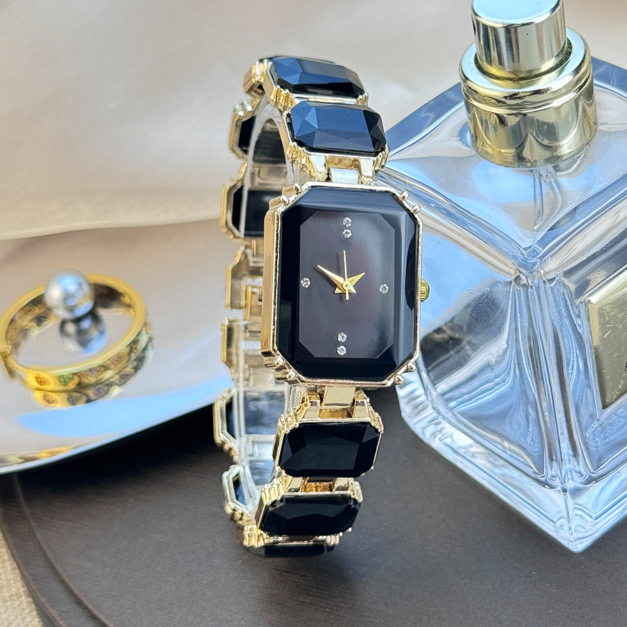 AliExpress Women's Rectangular Rhinestone Chain Watch, view 3