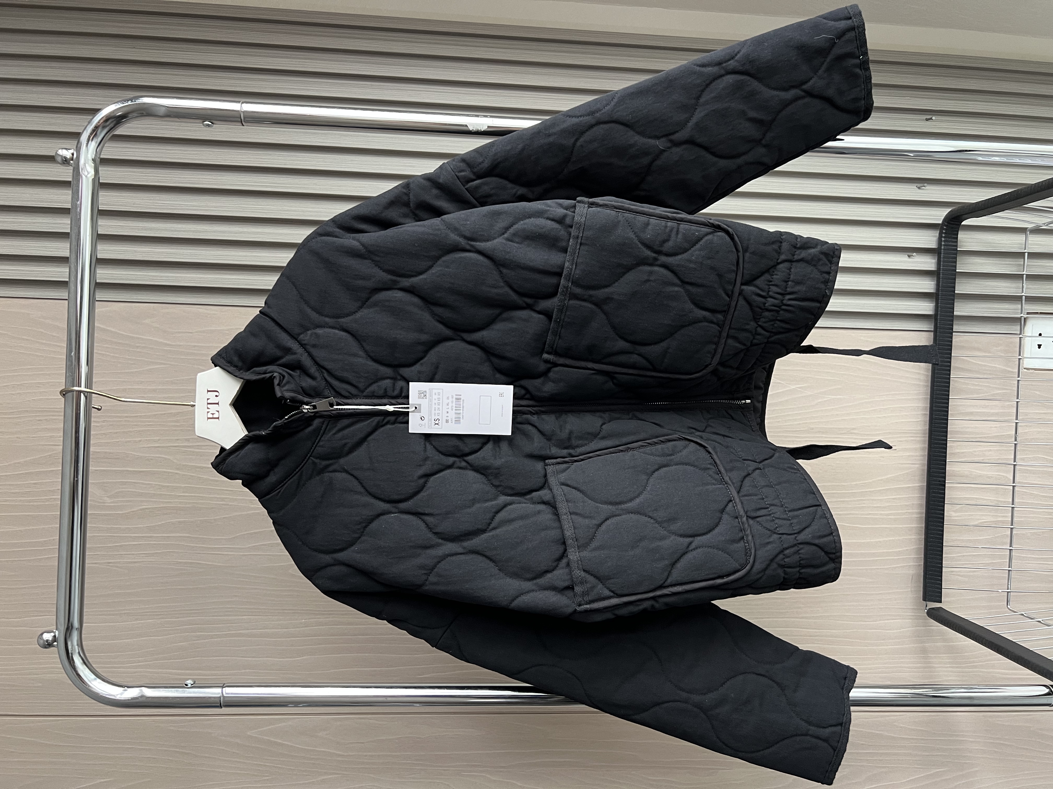 AliExpress Women's Polyester Padded Jacket 2026New Arrival Vintage Lenzing Rayon High Collar Large Pocket Decorative Quilted Coat for Women, view 6