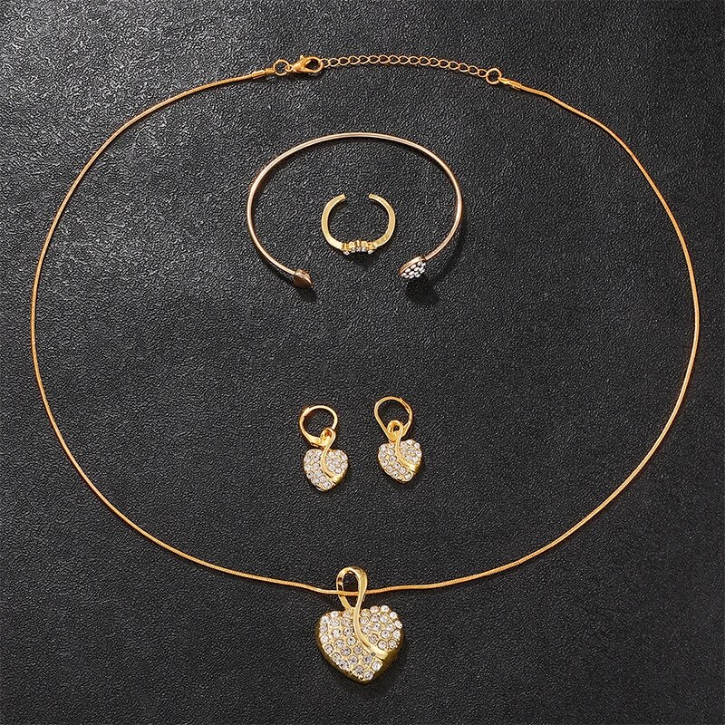 AliExpress Women's Quartz Watch and Jewelry Set (Gold), view 3