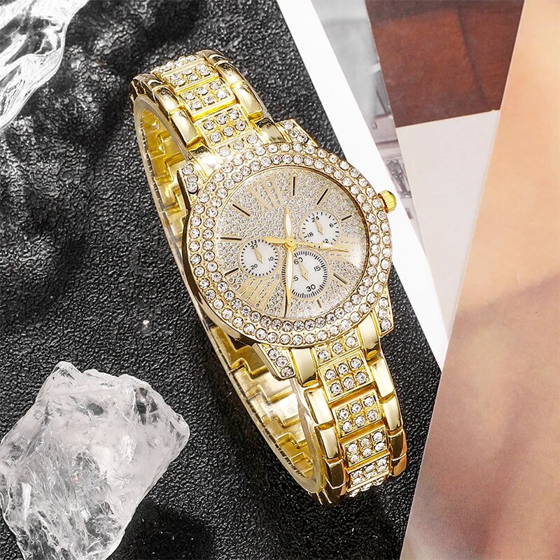 AliExpress Women's Quartz Watch and Jewelry Set (Gold), view 4