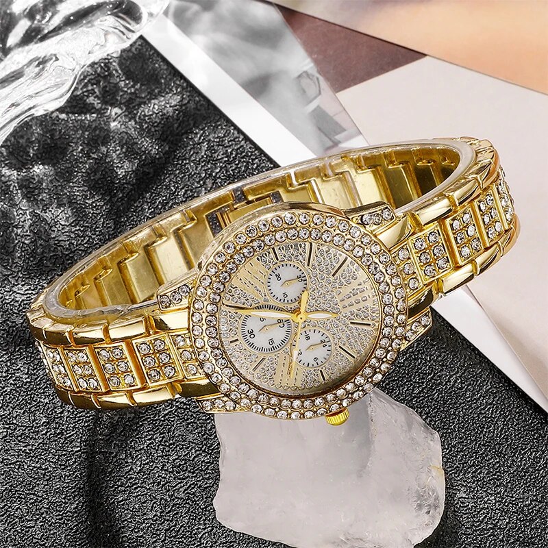 AliExpress Women's Quartz Watch and Jewelry Set (Gold), view 6