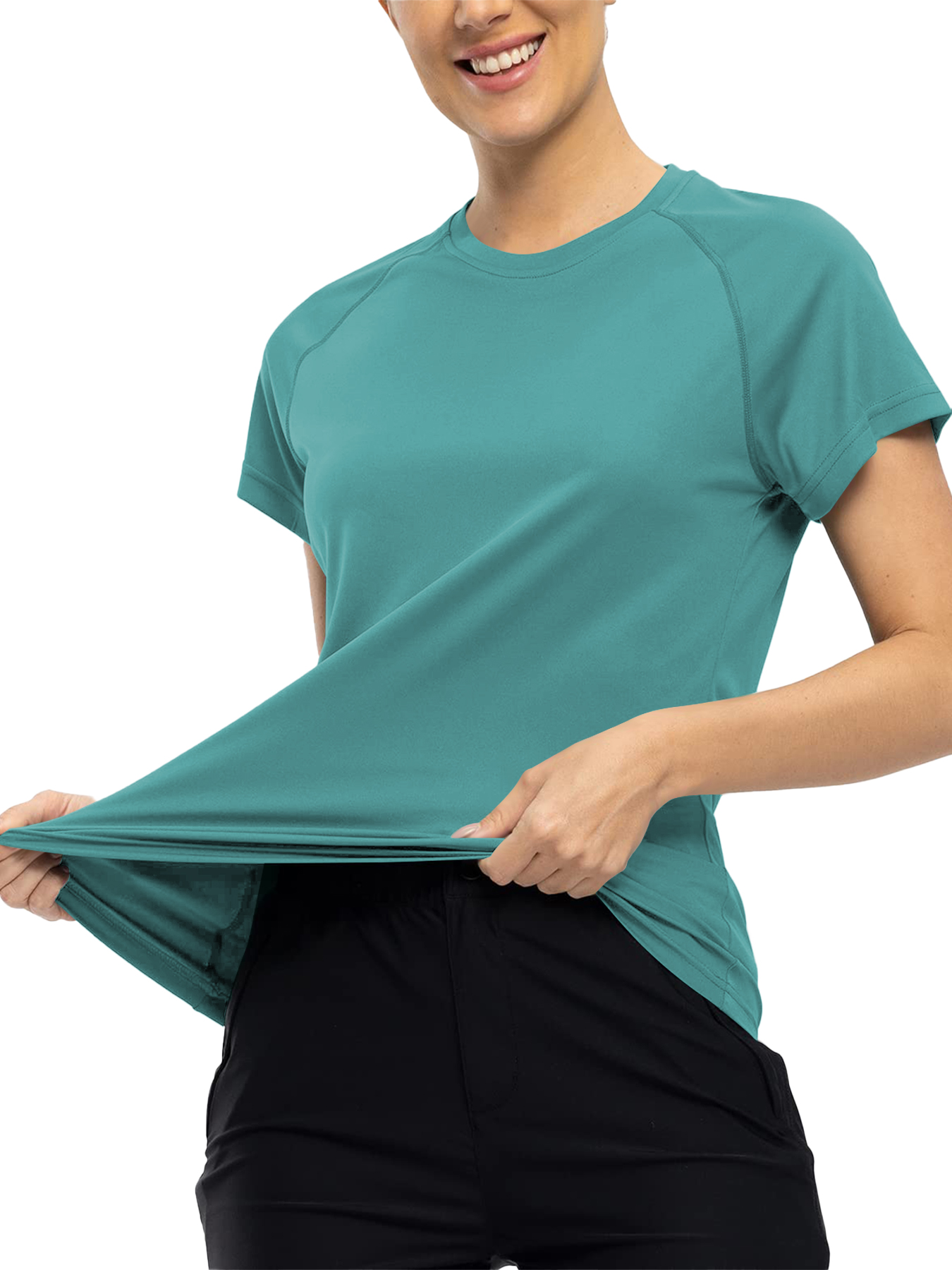 AliExpress Women’s  Quick Dry Short Sleeve Resilience Gym Sports Moisture Wicking Round Neck T-Shirt Training Exercise Gym Sport Shirt