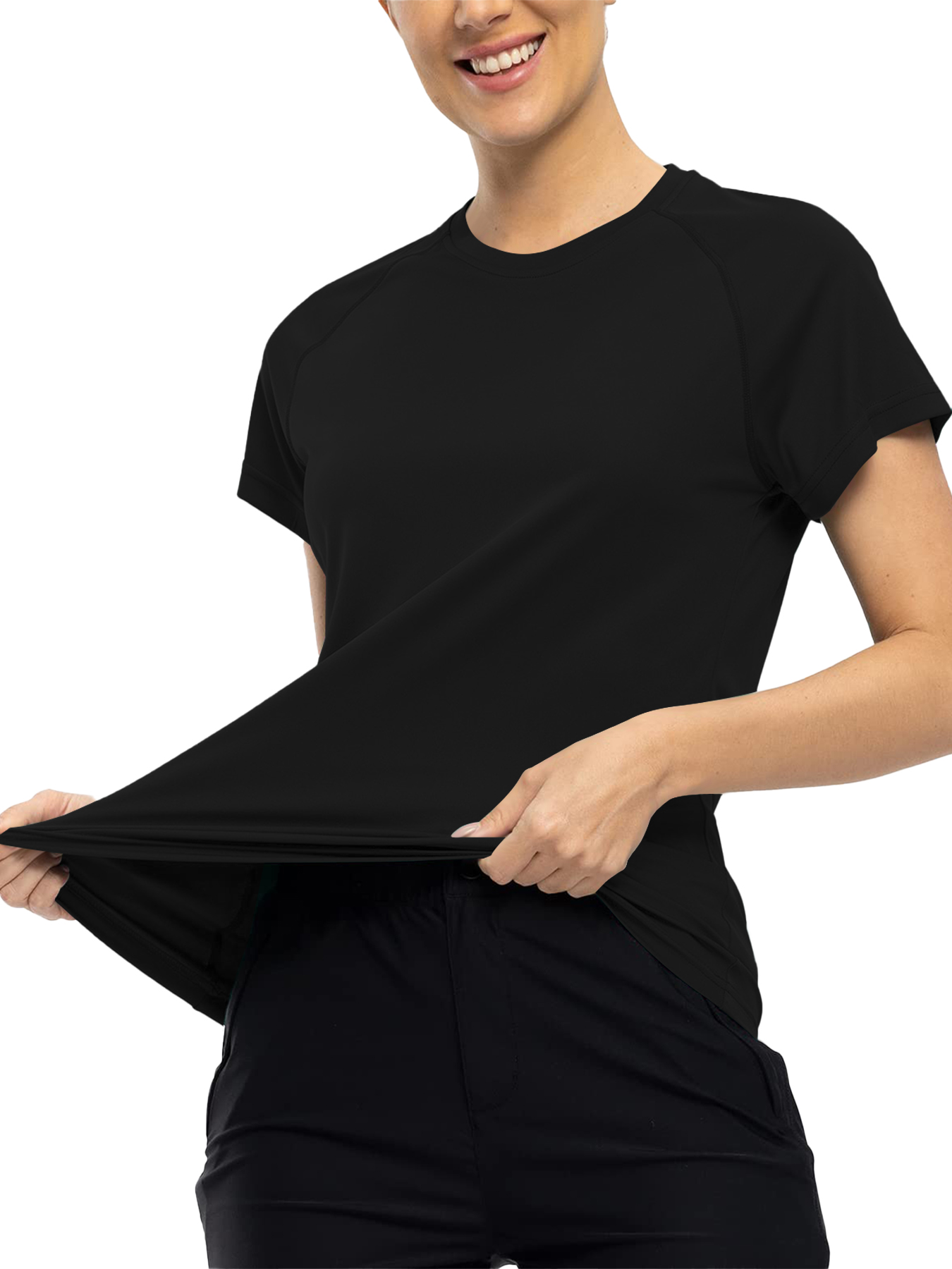 AliExpress Women’s  Quick Dry Short Sleeve Resilience Gym Sports Moisture Wicking Round Neck T-Shirt Training Exercise Gym Sport Shirt, view 3