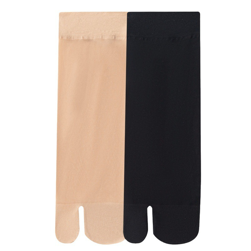 AliExpress Women's Summer Ultra Thin Toe Socks Sexy Breathable Toe-separated Mid Tube Socks Solid Color Casual Transparent Tabi Silk Socks, view 6