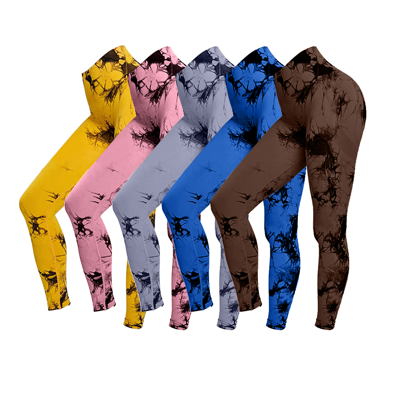 AliExpress Women's Tie Dye Nine Tenths Leggings High Waist Yoga Pants Soft Stretchy Workout Running Pants Breathable Comfortable, view 6