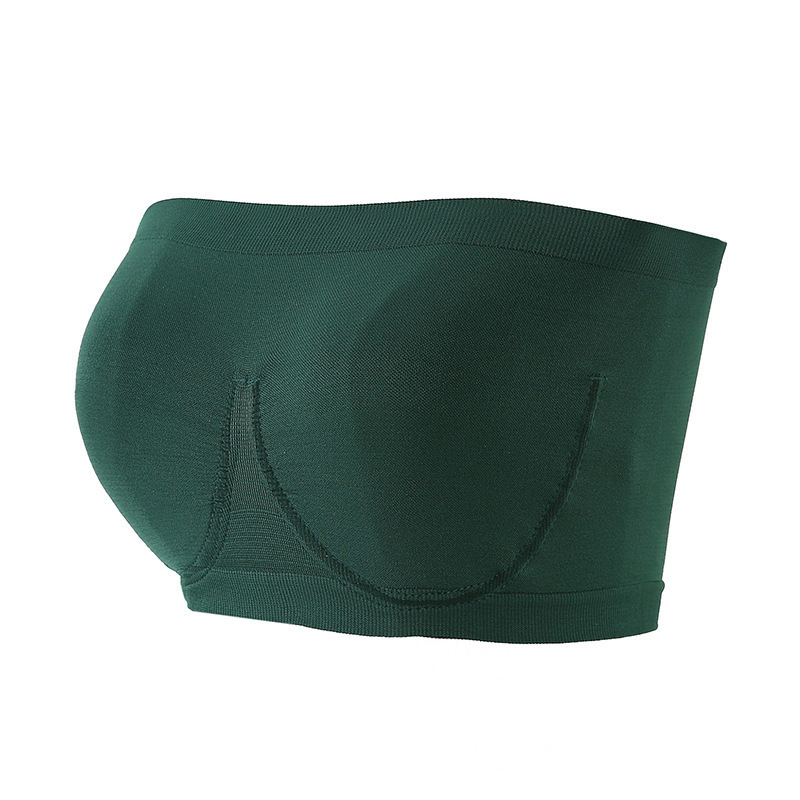 AliExpress Women's Ultra Thin Strapless Bandeau Bra Wireless Seamless Push Up Soft Support Non-Slip Full Coverage Tube Top Daily Bralette, view 4