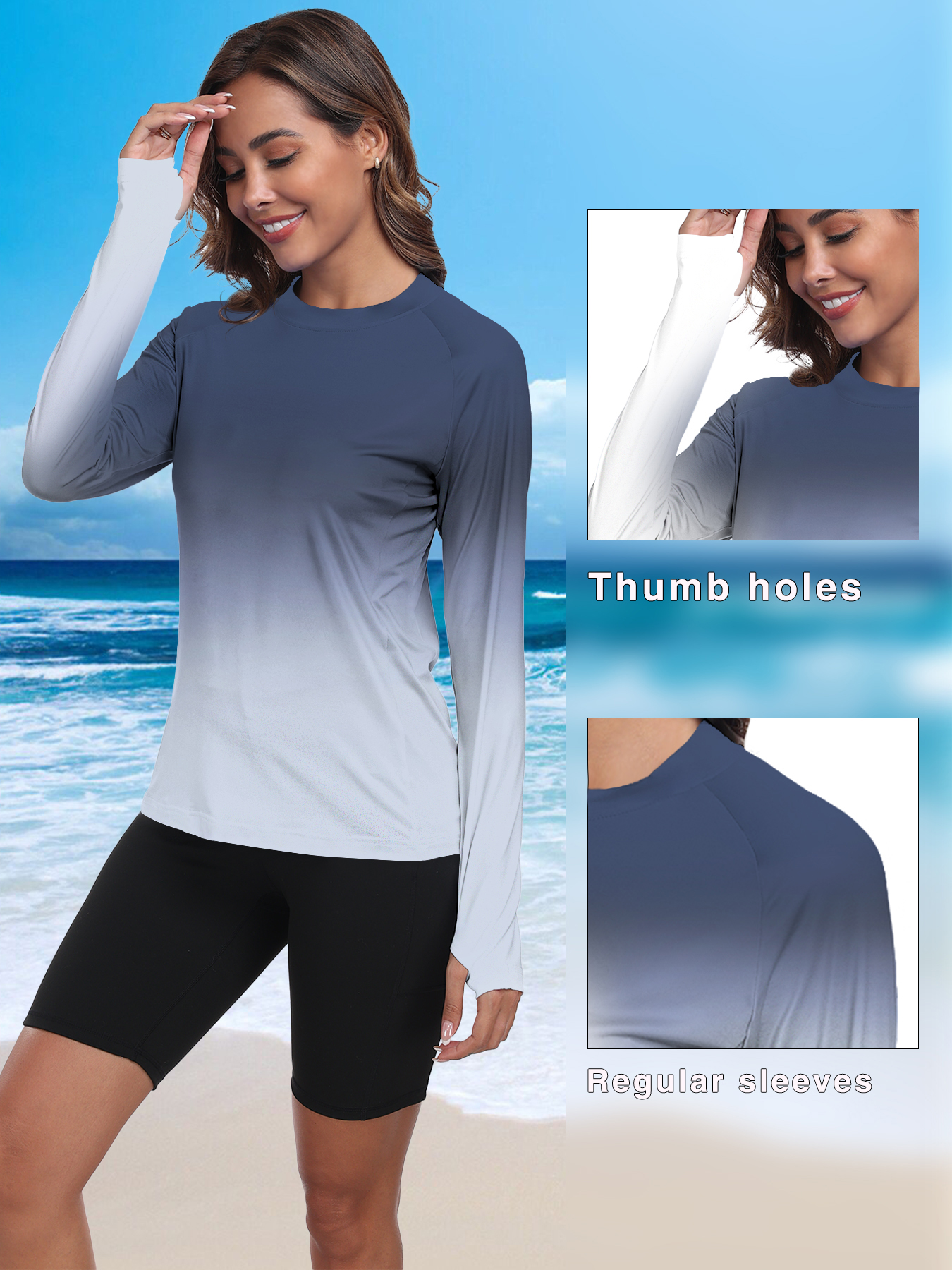 AliExpress Women's UPF 50+ Sun Shirts Long Sleeve UV Protection Rash Guard Lightweight Quick Dry SPF Hiking Tops Outdoor