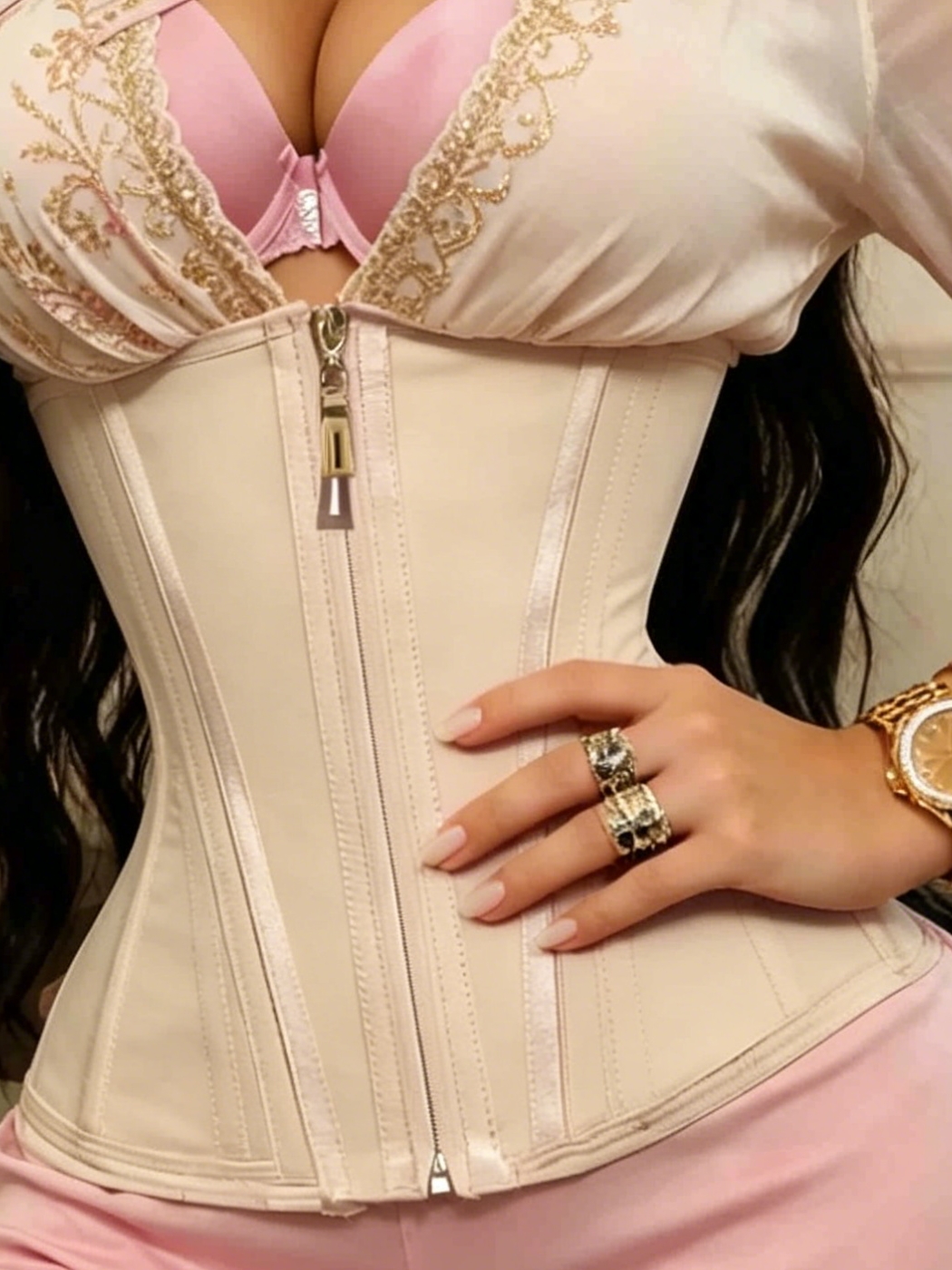 AliExpress Women's Waist Cincher Triple-Button Zipper Design Long-Lasting Visible Waist Effect Fashion Accessory, view 5