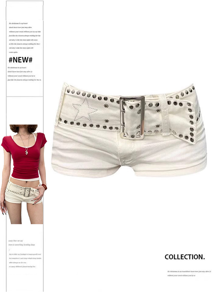 AliExpress Women's White Denim Shorts Y2k Jeans Short Pants Harajuku Aesthetic Vintage Low Waist Cowboy Shorts 2000s Trashy Clothes Summer