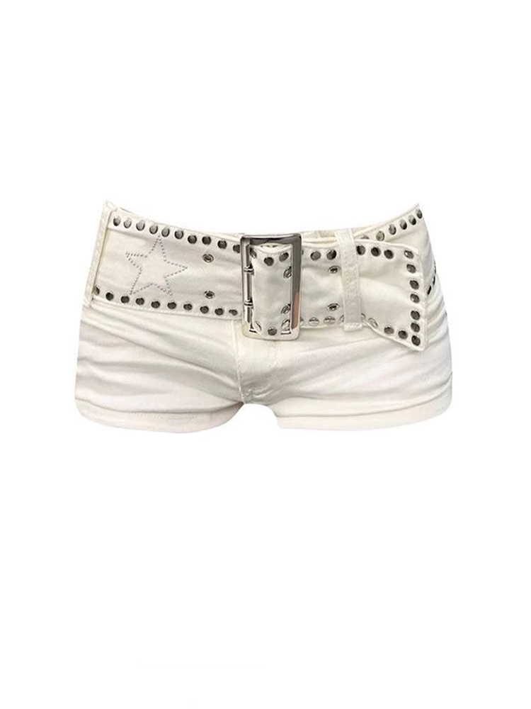 AliExpress Women's White Denim Shorts Y2k Jeans Short Pants Harajuku Aesthetic Vintage Low Waist Cowboy Shorts 2000s Trashy Clothes Summer, view 6