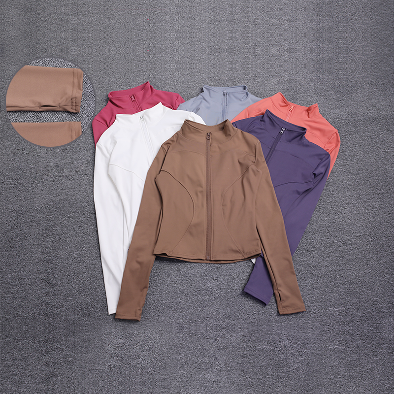 AliExpress Women Sport Jacket Long Sleeve Shirt Workout Coat Gym Training Clothing Yoga Sportswear, view 2