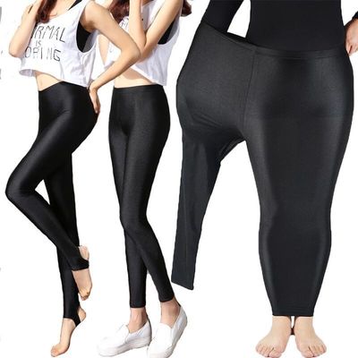AliExpress Women Spring Autumn Large Size Leggings Lady Summer Knee Length Short Pants Casual Stretched Skinny Shine Neon Shorts Capris