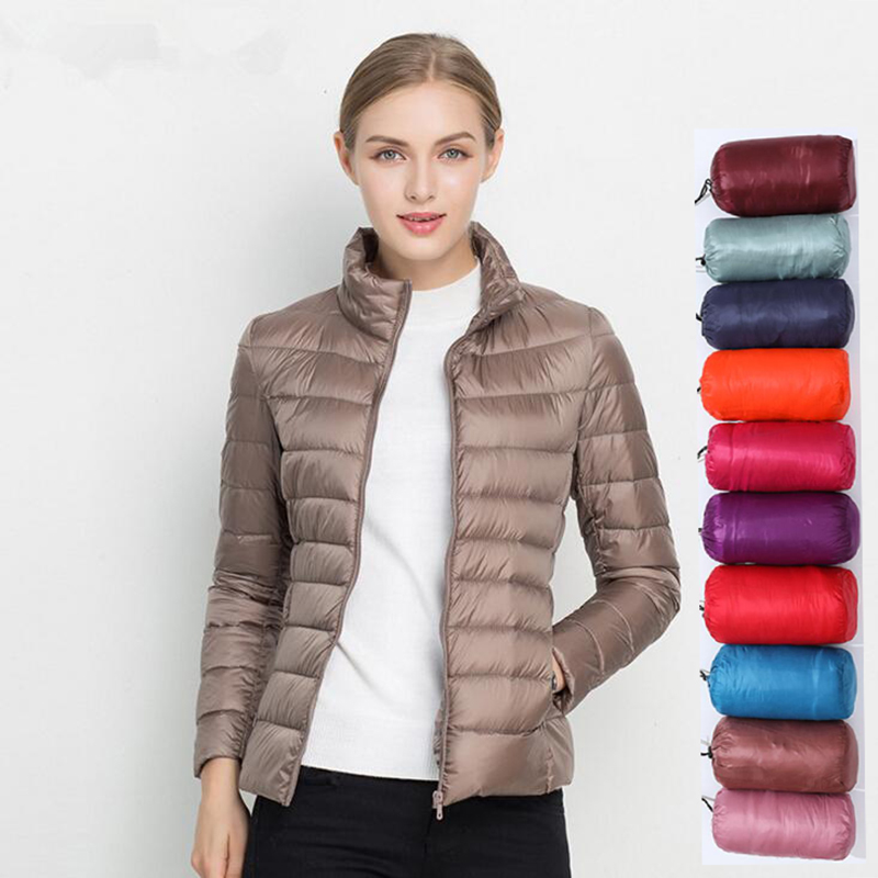 AliExpress Women Spring Jacket Fashion Short Ultra Lightweight Packable Puffer Coats 15 Colors Female Down Warm Korean Slim Fit Parkas 5XL