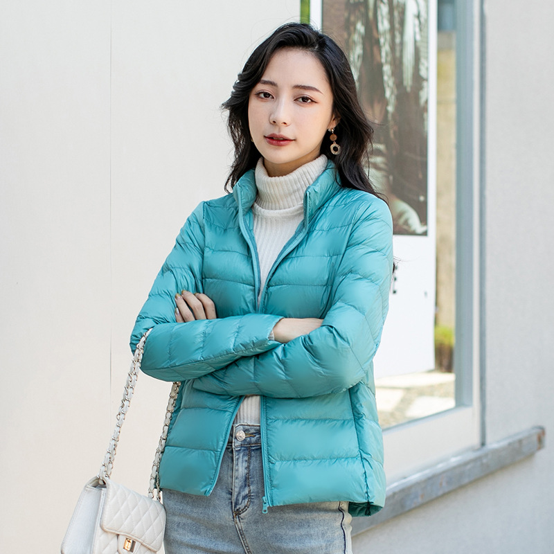 AliExpress Women Spring Jacket Fashion Short Ultra Lightweight Packable Puffer Coats 15 Colors Female Down Warm Korean Slim Fit Parkas 5XL, view 2