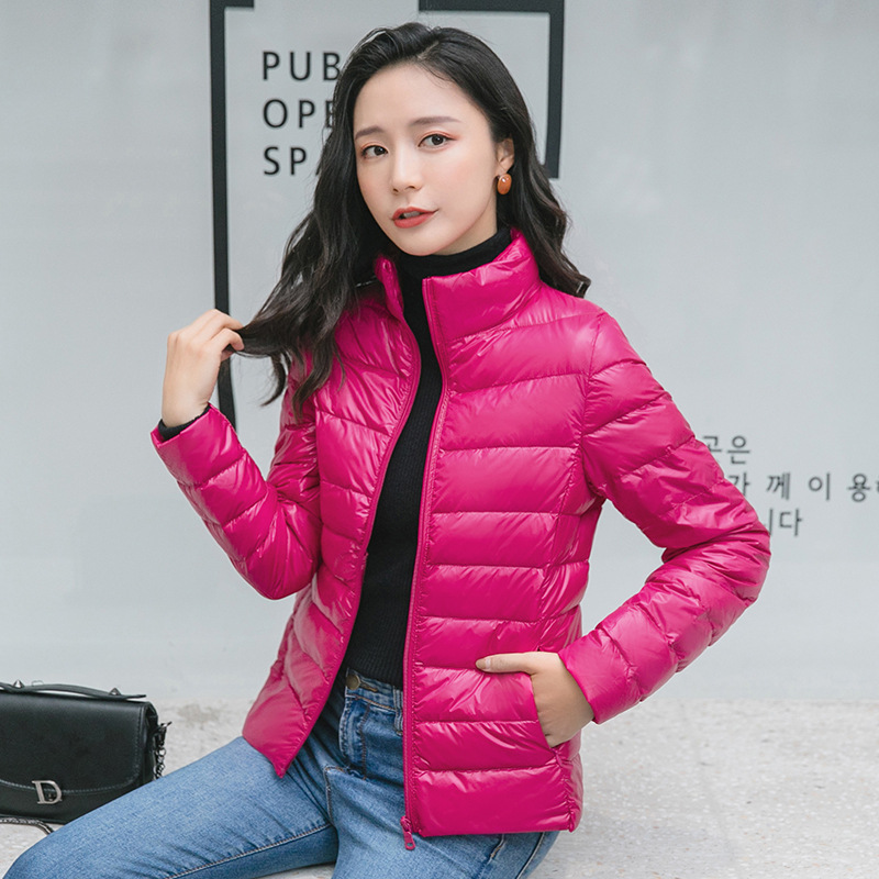 AliExpress Women Spring Jacket Fashion Short Ultra Lightweight Packable Puffer Coats 15 Colors Female Down Warm Korean Slim Fit Parkas 5XL, view 4