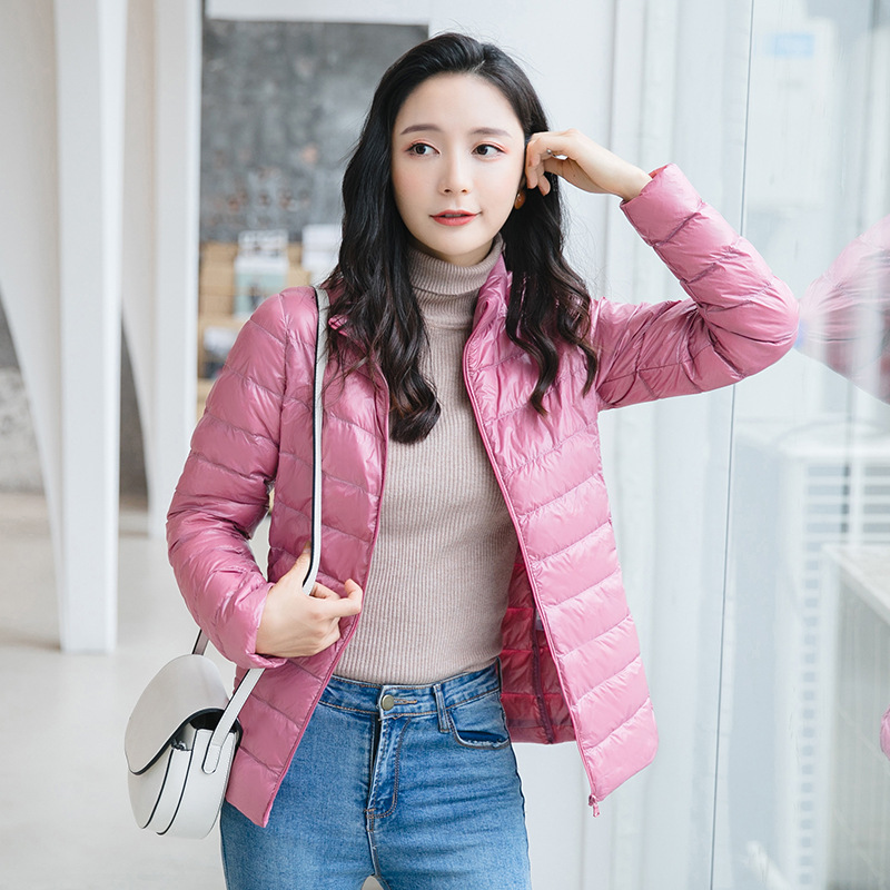 AliExpress Women Spring Jacket Fashion Short Ultra Lightweight Packable Puffer Coats 15 Colors Female Down Warm Korean Slim Fit Parkas 5XL, view 5