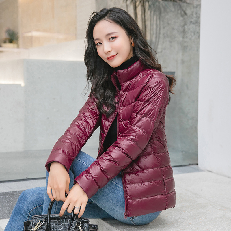AliExpress Women Spring Jacket Fashion Short Ultra Lightweight Packable Puffer Coats 15 Colors Female Down Warm Korean Slim Fit Parkas 5XL, view 3
