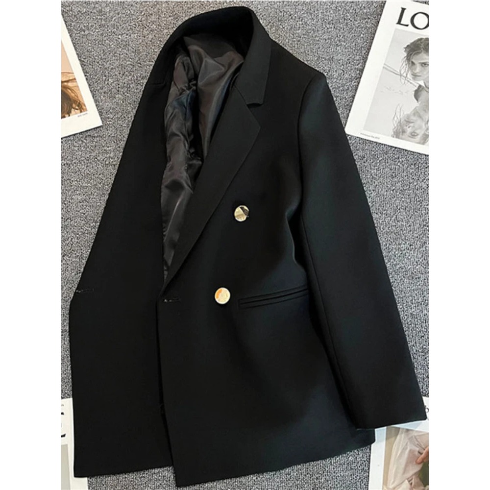 AliExpress Women Suit Blazer Elegant Coat 2025 Spring Autumn Fashion Korean Blazer Luxury Double Breasted Jacket Solid Ladies Tops Clothes, view 3