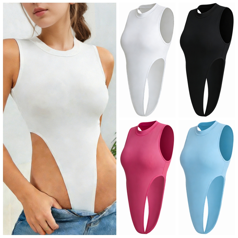 AliExpress Womens Clothing Midriff Costume Bodysuit Sleeveless Slim Stretchy Tank Top Rompers Sexy Style Flattering For Party Playsuits 38b