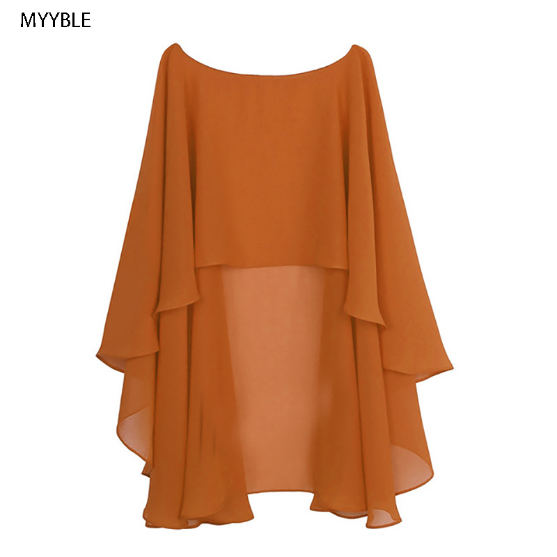 AliExpress Womens Ladies Soft Wedding Capes Wedding Jacket Wraps Chiffon Shrug Bridal Bolero Long Shawl and Wraps Evening Wedding Cover Up, view 2