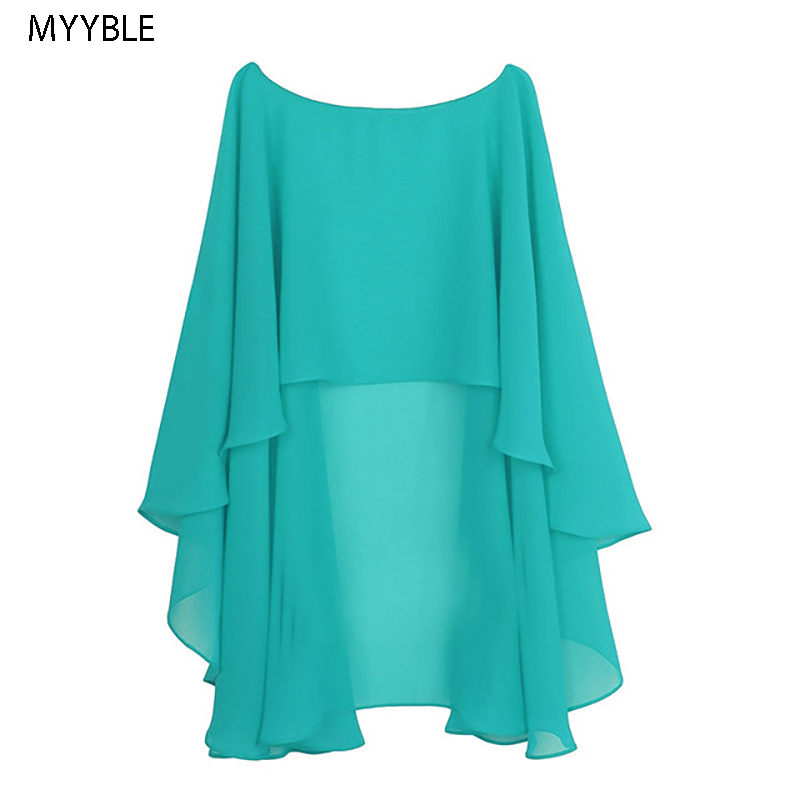AliExpress Womens Ladies Soft Wedding Capes Wedding Jacket Wraps Chiffon Shrug Bridal Bolero Long Shawl and Wraps Evening Wedding Cover Up, view 3