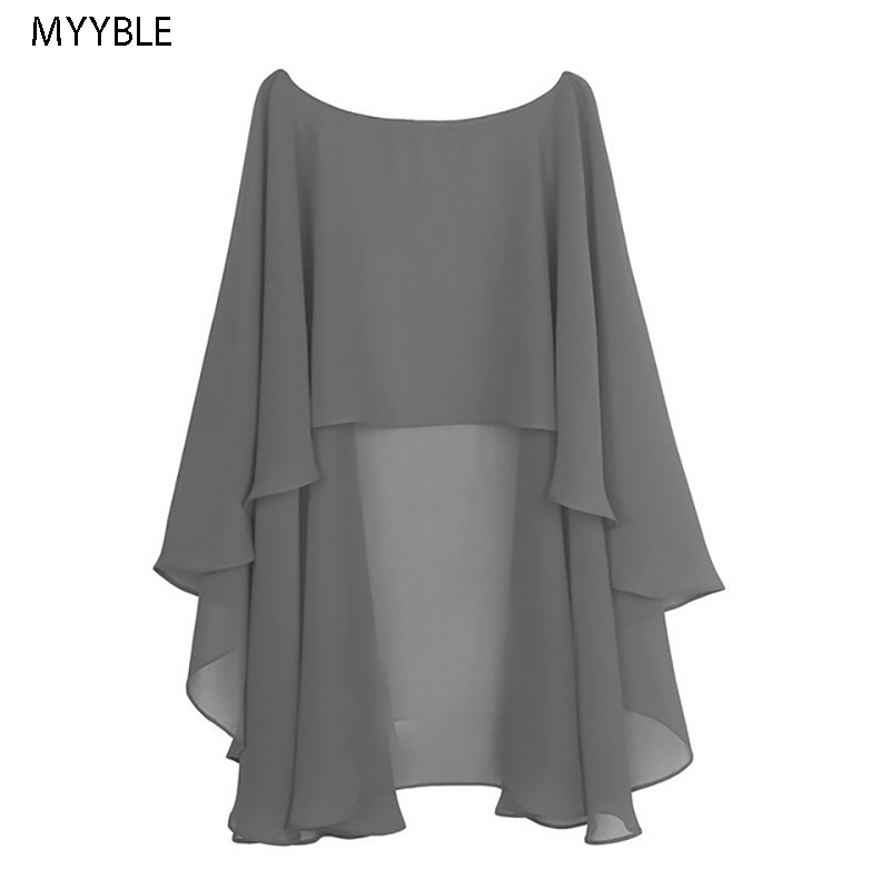 AliExpress Womens Ladies Soft Wedding Capes Wedding Jacket Wraps Chiffon Shrug Bridal Bolero Long Shawl and Wraps Evening Wedding Cover Up, view 4
