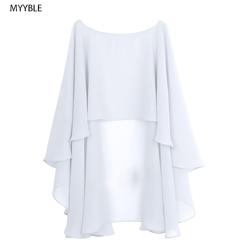 AliExpress Womens Ladies Soft Wedding Capes Wedding Jacket Wraps Chiffon Shrug Bridal Bolero Long Shawl and Wraps Evening Wedding Cover Up, view 6