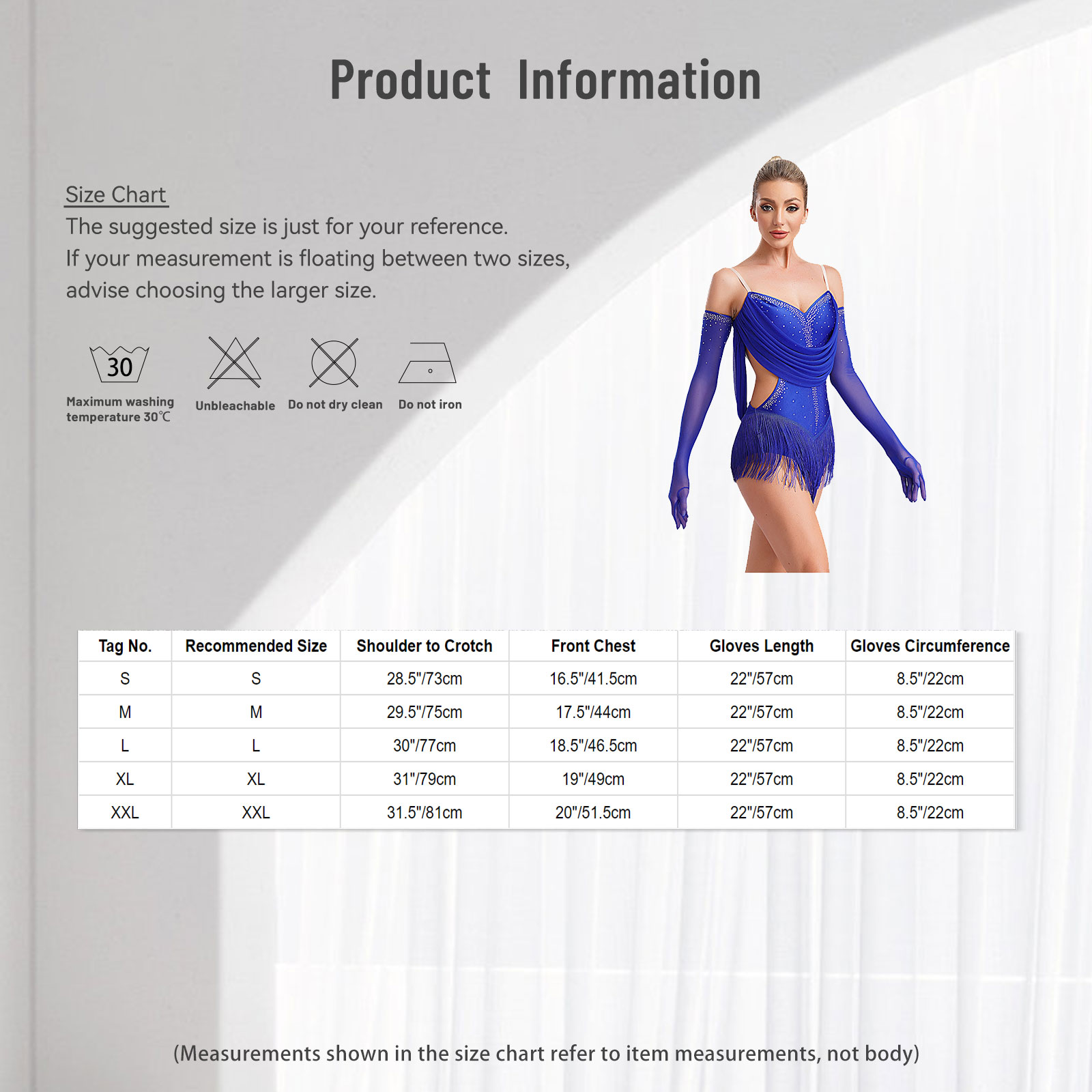 AliExpress Womens Tassel Latin Dance Leotard Dress Rhinestone Fringed Bodysuit+Gloves Outfits for Tango Cha-Cha Salsa Skating Performance, view 5