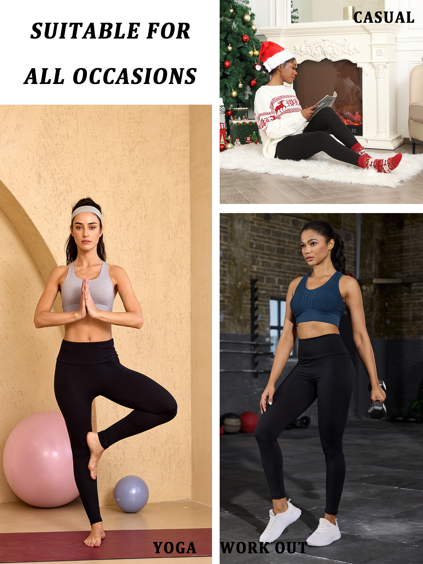 AliExpress Womens Thermal Fleece Lined High Waisted Leggings. Workout Winter Warm Thick Tights Soft Yoga Pants, view 2