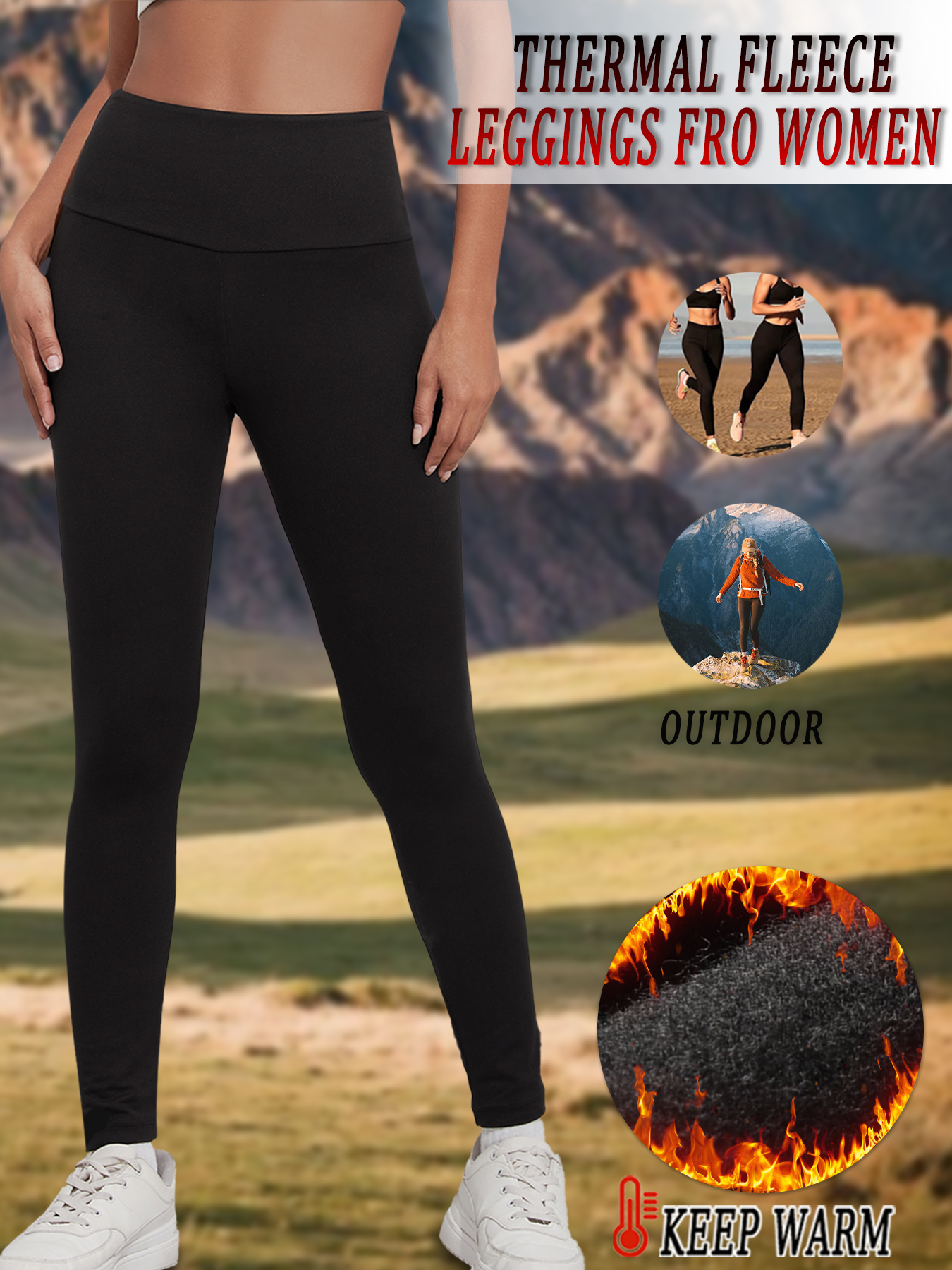 AliExpress Womens Thermal Fleece Lined High Waisted Leggings. Workout Winter Warm Thick Tights Soft Yoga Pants, view 4
