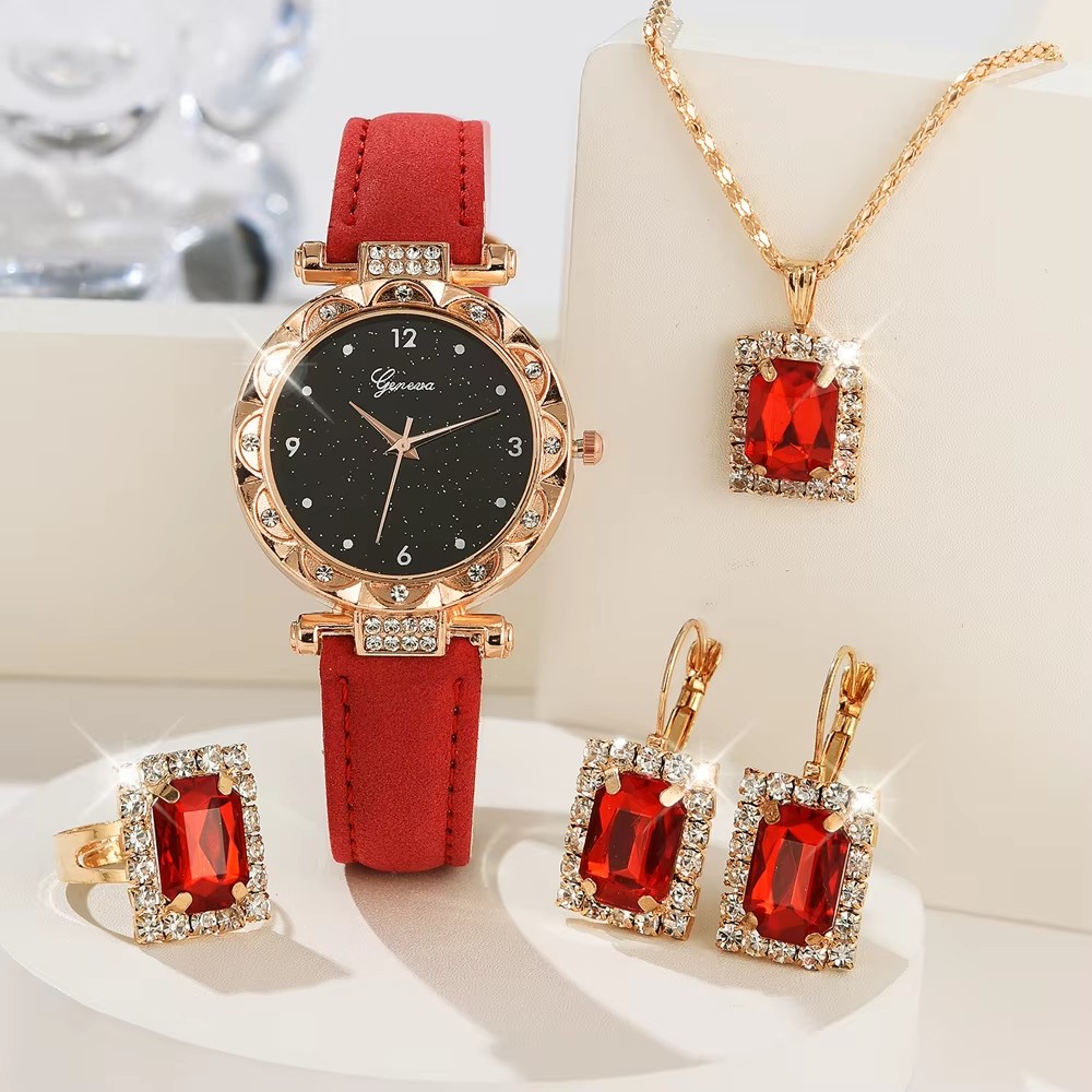 AliExpress 5-Piece Rhinestone Women's Quartz Watch Set, view 6