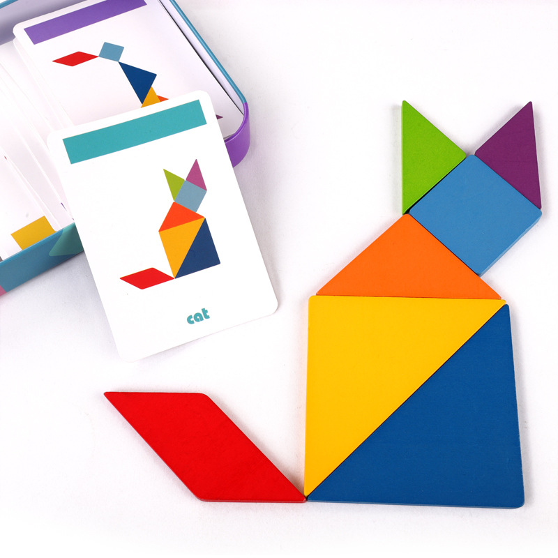 AliExpress Wooden Children Puzzle Toys Montessori Preschool Education Tangram Game Building Blocks Learning Puzzle Game Kids Festival Toy, view 3