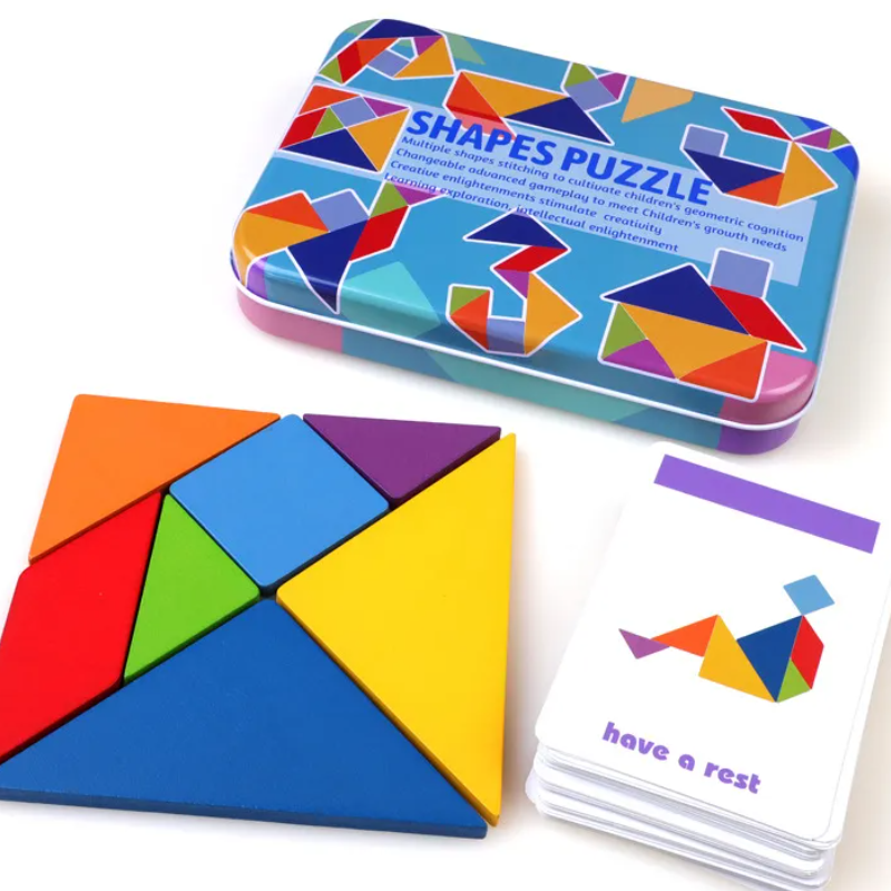 AliExpress Wooden Children Puzzle Toys Montessori Preschool Education Tangram Game Building Blocks Learning Puzzle Game Kids Festival Toy, view 6