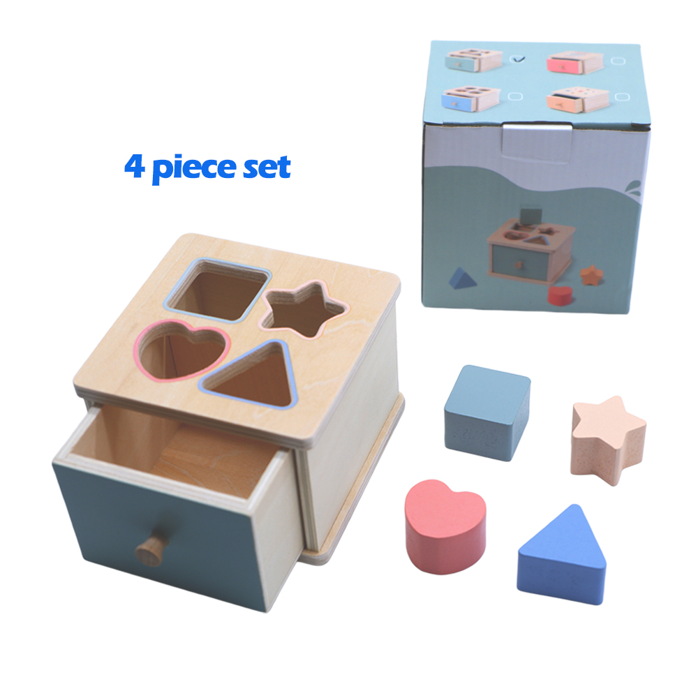 AliExpress Wooden Color Shape Sorting Toys Drawer Box Busy Board Matching Game Fine Motor Sensory Toys Montessori Learning For Baby Gifts, view 4