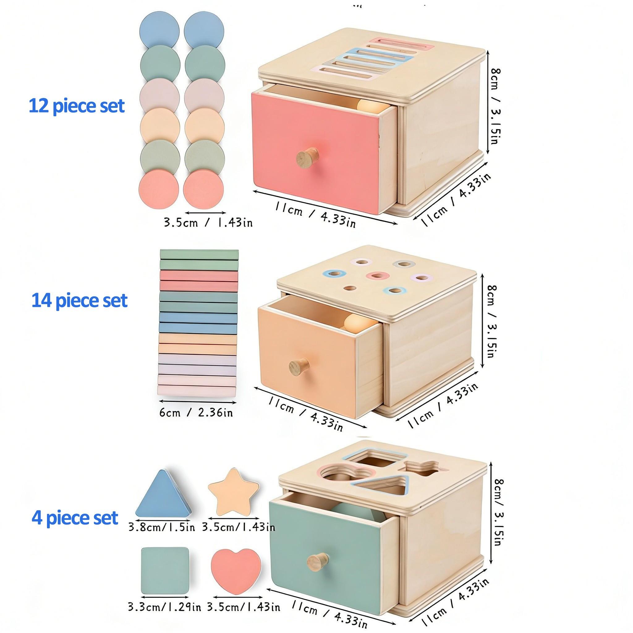AliExpress Wooden Color Shape Sorting Toys Drawer Box Busy Board Matching Game Fine Motor Sensory Toys Montessori Learning For Baby Gifts, view 6