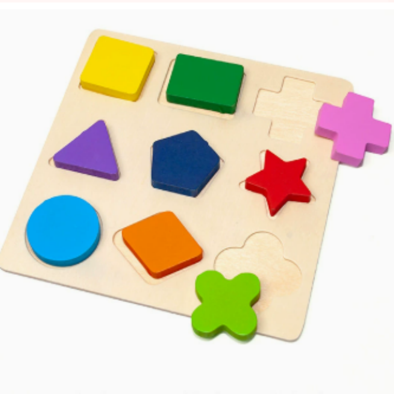 AliExpress Wooden Geometric Blocks Montessori Puzzle Shape Sorting Math Early Educational Learning Toy for Toddlers Baby Cognitive Training