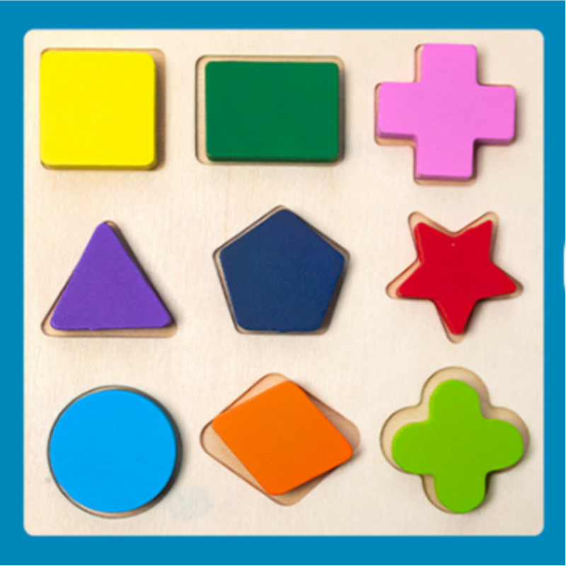 AliExpress Wooden Geometric Blocks Montessori Puzzle Shape Sorting Math Early Educational Learning Toy for Toddlers Baby Cognitive Training, view 2