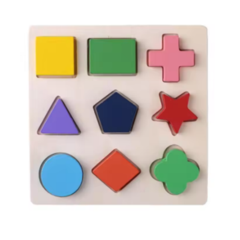 AliExpress Wooden Geometric Blocks Montessori Puzzle Shape Sorting Math Early Educational Learning Toy for Toddlers Baby Cognitive Training, view 4