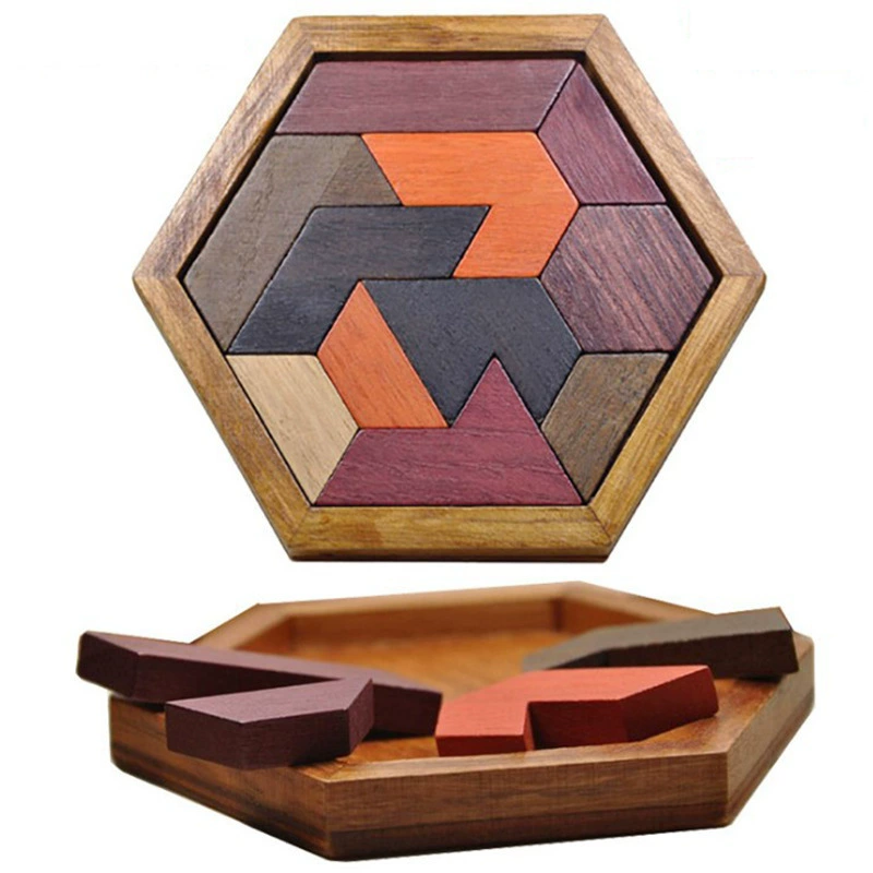 AliExpress Wooden Geometric Shape Jigsaw Board Puzzles Kids Brain Teaser Non Toxic Wood Toys for Children Educational, view 3