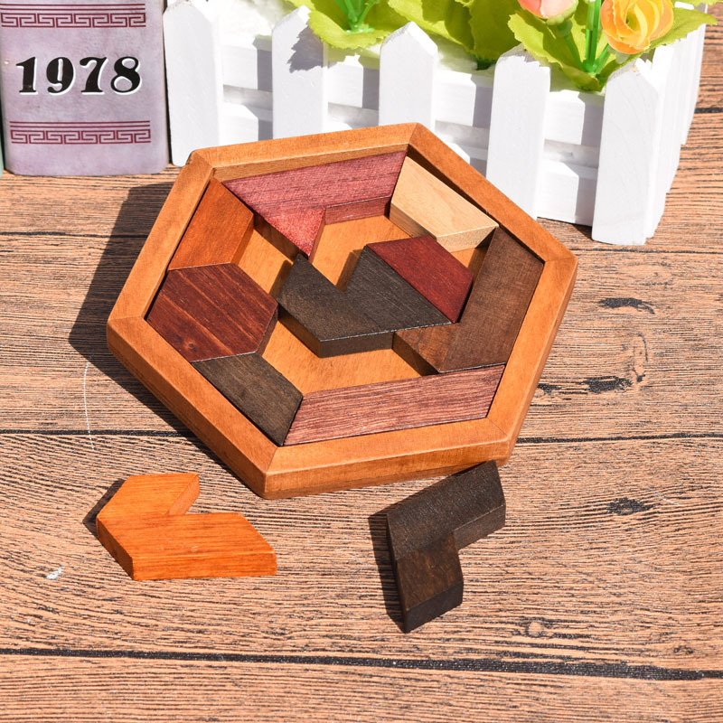 AliExpress Wooden Geometric Shape Jigsaw Board Puzzles Kids Brain Teaser Non Toxic Wood Toys for Children Educational, view 4
