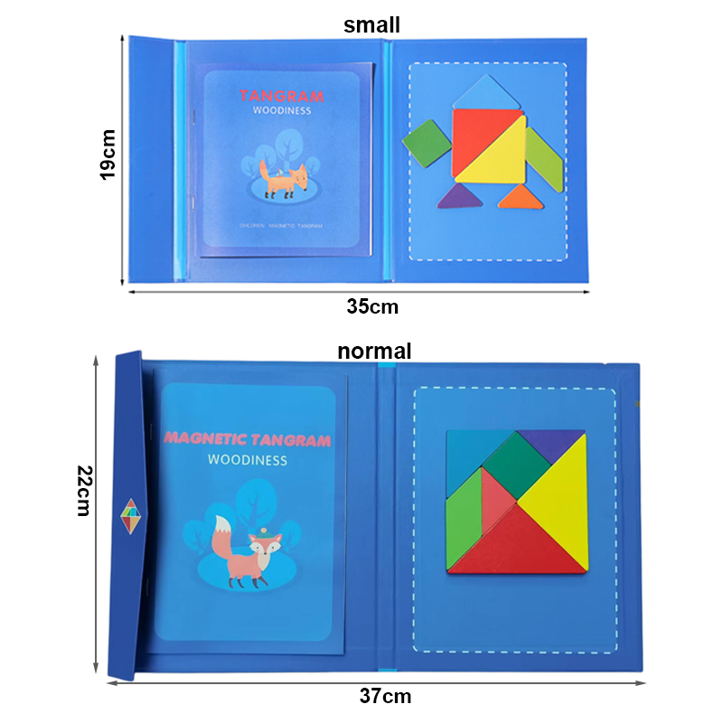 AliExpress Wooden Jigsaw Magnetic Tangram Puzzle Book Educational Toys For Children Baby Kid Portable Montessori Learning Intelligence, view 4