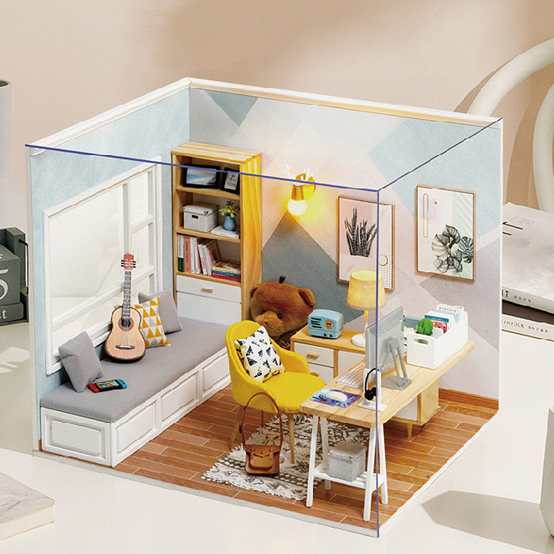 AliExpress Wooden Miniature Doll House DIY Small House Kit Making Room Toys 3D Puzzle Assembly Building Model Toys for Birthday Gifts
