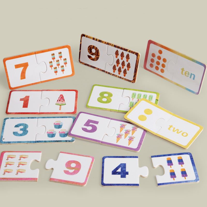 AliExpress Wooden Number Matching Puzzle Toys Montessori Early Education Digital Pattern Thicken Blocks Game for Baby Festival Gift Toy, view 3