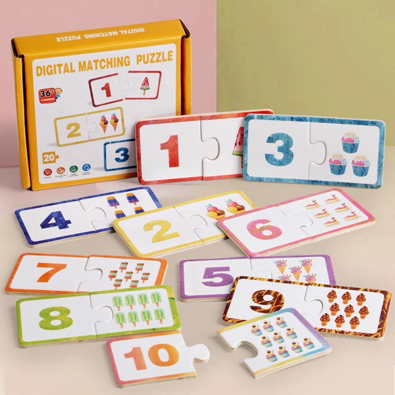 AliExpress Wooden Number Matching Puzzle Toys Montessori Early Education Digital Pattern Thicken Blocks Game for Baby Festival Gift Toy