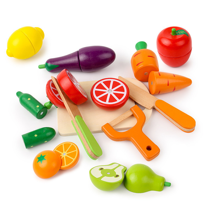 AliExpress Wooden Toy Cutting Fruit Vegetables Food Pretend Play Simulation Kitchen Role Play Montessori Early Education Toys For Children