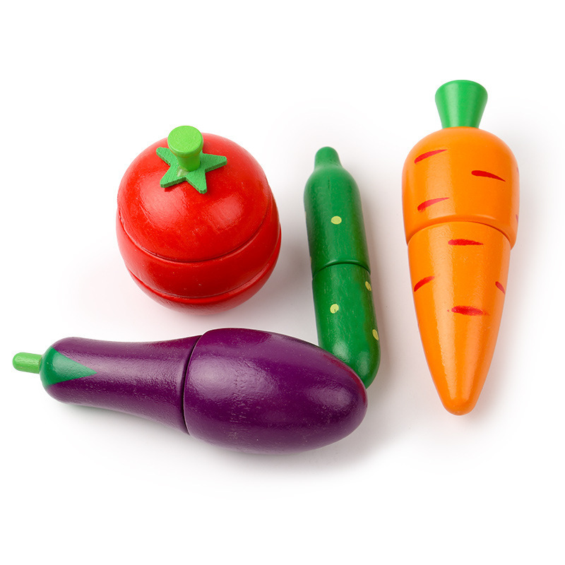 AliExpress Wooden Toy Cutting Fruit Vegetables Food Pretend Play Simulation Kitchen Role Play Montessori Early Education Toys For Children, view 4