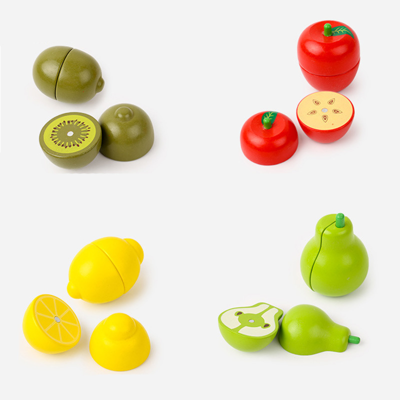 AliExpress Wooden Toy Cutting Fruit Vegetables Food Pretend Play Simulation Kitchen Role Play Montessori Early Education Toys For Children, view 6