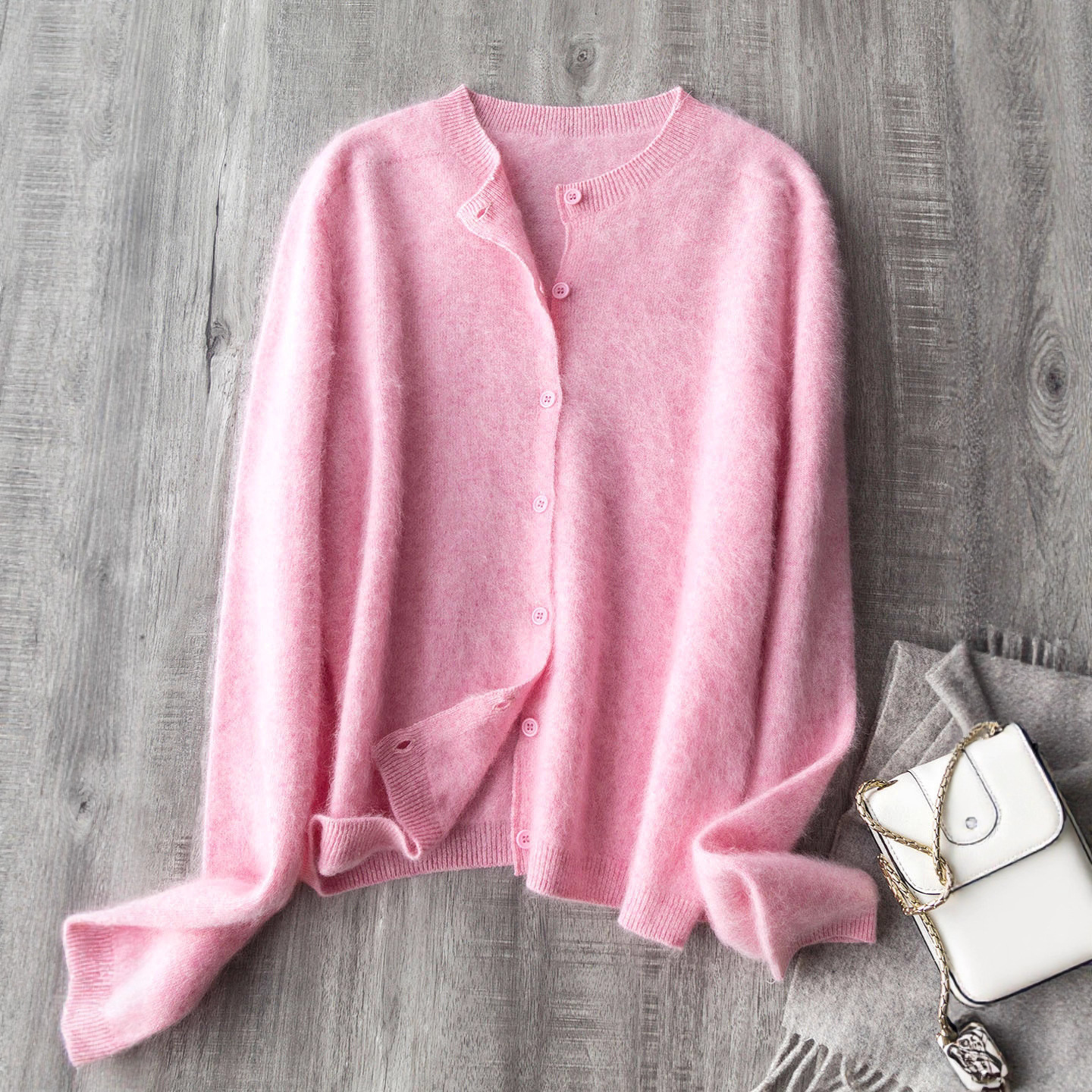 AliExpress Wool Cashmere Silk Blending Women Autumn Sweater O-Neck Single Button Design Knitted Coat Thin Cardigans Clothes Tops For Women