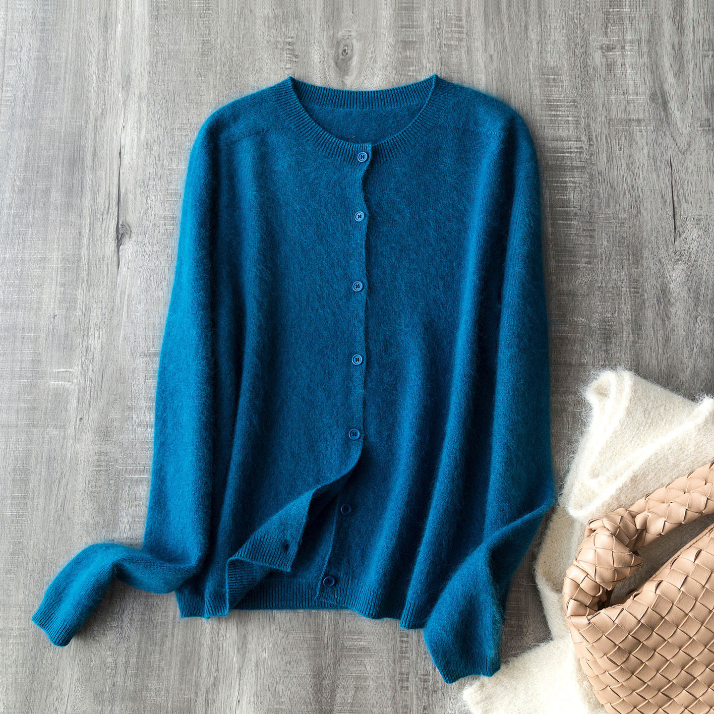 AliExpress Wool Cashmere Silk Blending Women Autumn Sweater O-Neck Single Button Design Knitted Coat Thin Cardigans Clothes Tops For Women, view 6